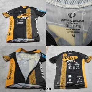 Pearl Izumi Cycling Jersey Womens Medium Black Elite‎ Tokyo Joe's Short Sleeve